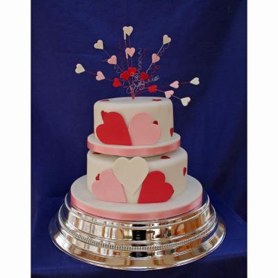 2 tier Lola Love Hearts Wedding Cake