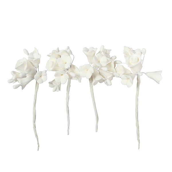 Set of 4 Mini White Sugar Bouquets