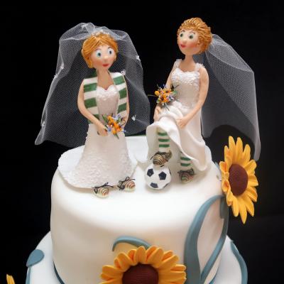 Handcrafted Football Bride and Bride 