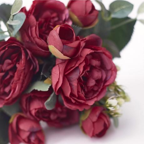 Deep Red Silk Peonies