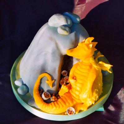 Sleepy Dragon Birthday Cake