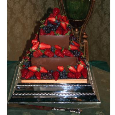 2 Tier Chocolate Mousse Wedding Cake