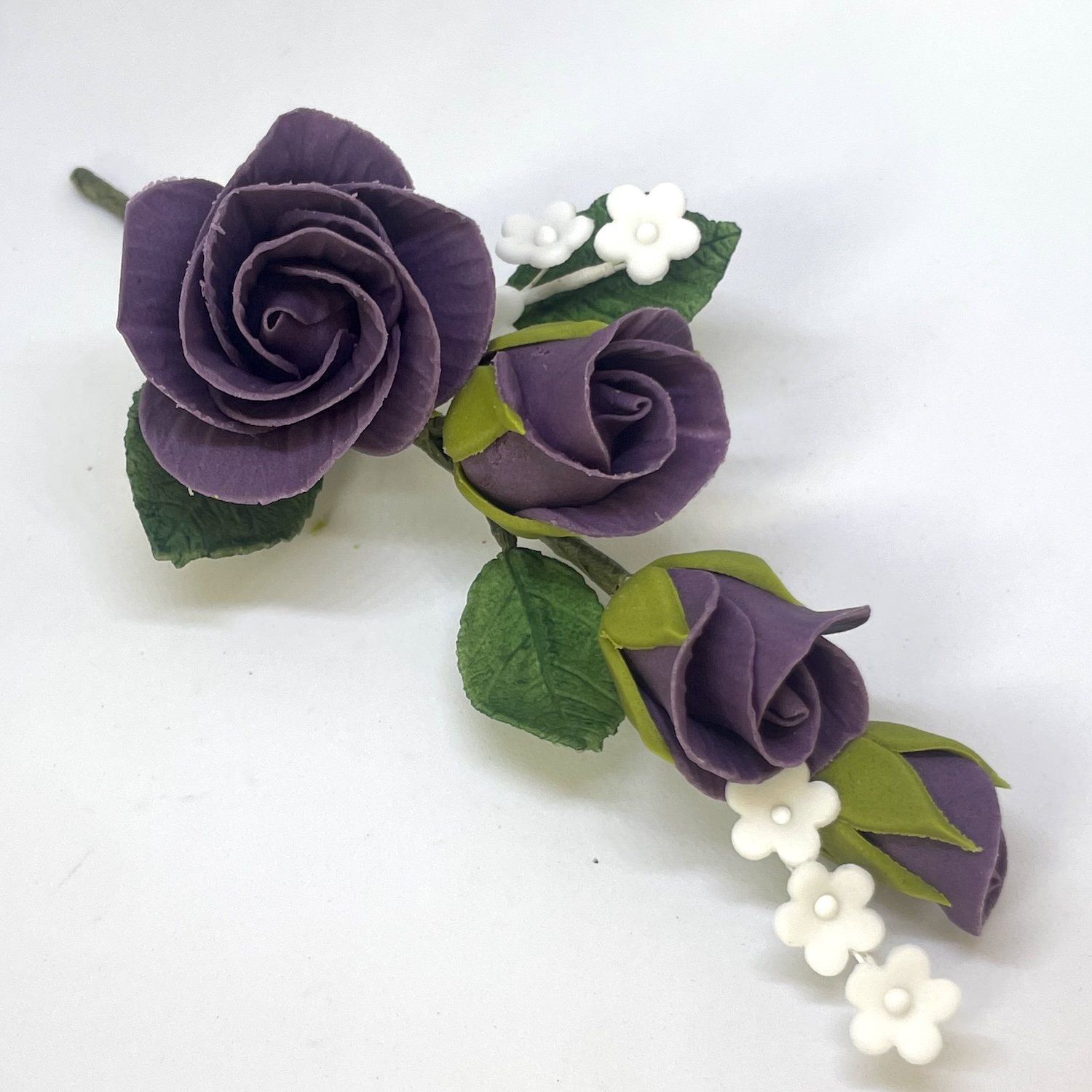 Pink Sugar Rose and Forget-me-not Spray