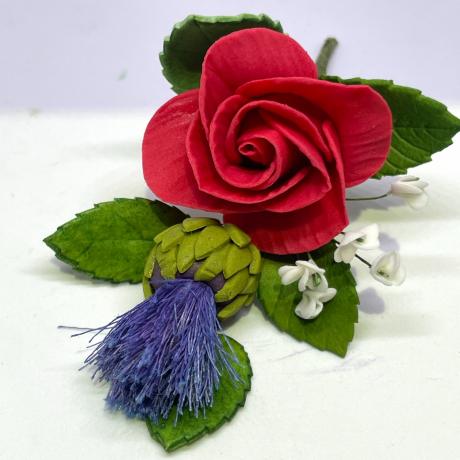Sugar Rose and Thistle Cake Spray