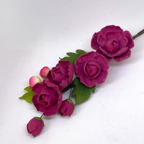 Burgundy Peony Rose Spray