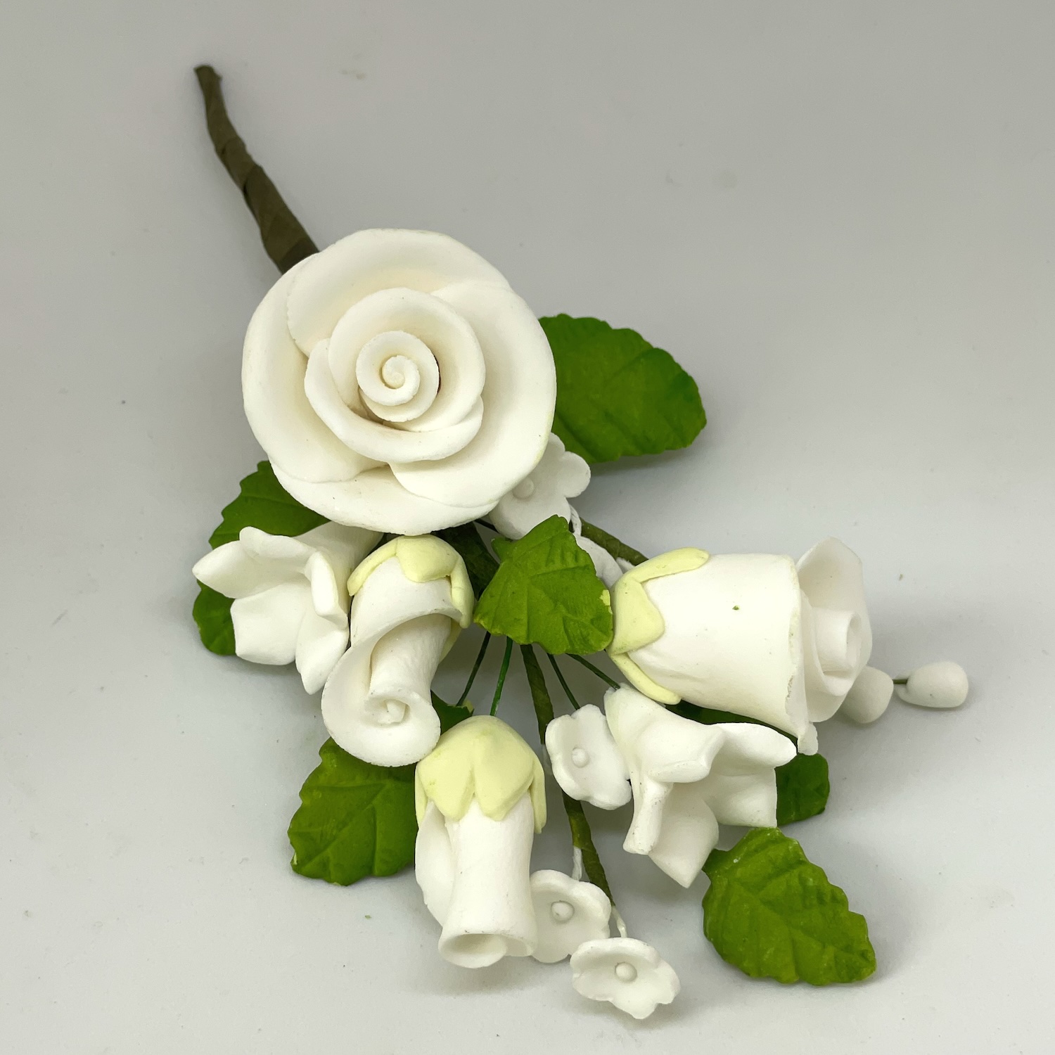 White Rose and Forget-Me-Not Spray