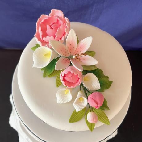 Pink Peony and Lily Spray