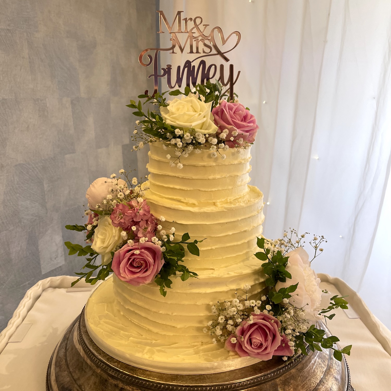 Fresh Buttercream Wedding Cake