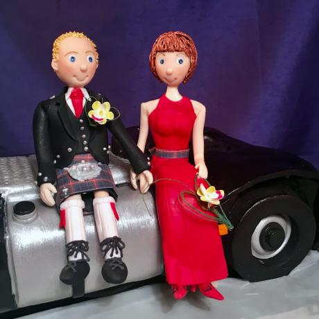 Handcrafted Bride & Groom Cake Toppers