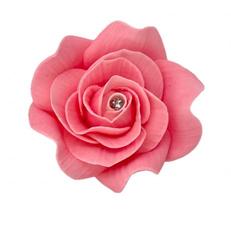 Large Diamante Pink Sugar Rose