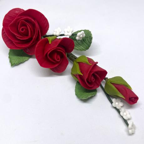 Red Rose Wedding Cake Decoration