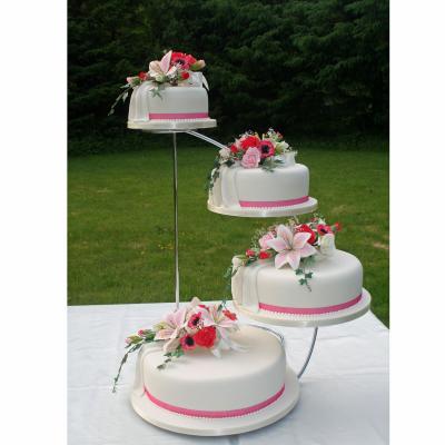 Cake on four tier Chrome Cake Stand