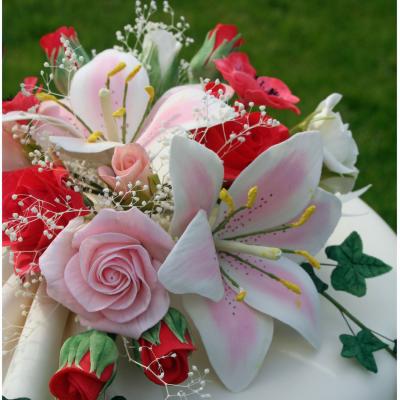 Cerise and Pale Pink Sugar Roses