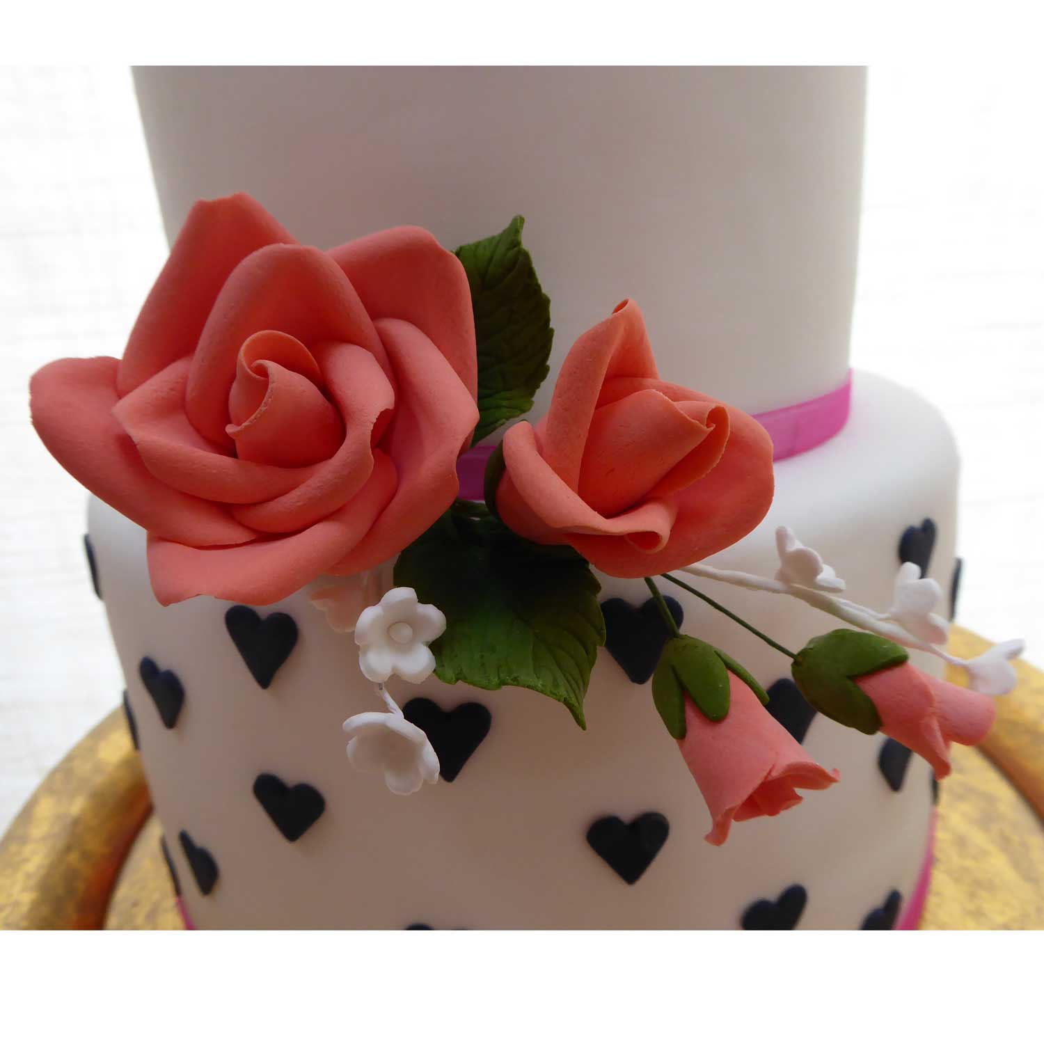 Coral Peach Wedding Cake Spray