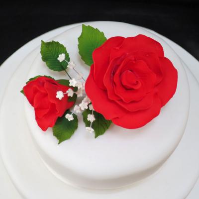 Red Vintage Rose Spray