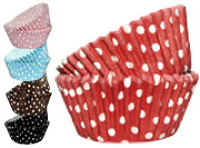 Spotty Muffin Cases Red, Pink, Blue, Chocolate, Black