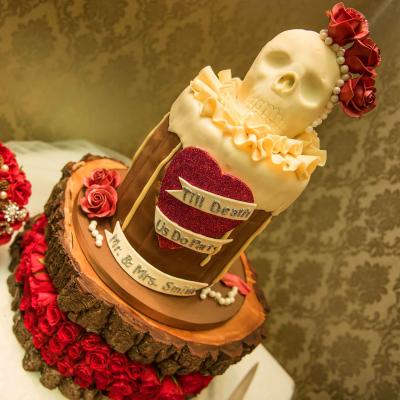 Chocolate Skull Wedding Cake