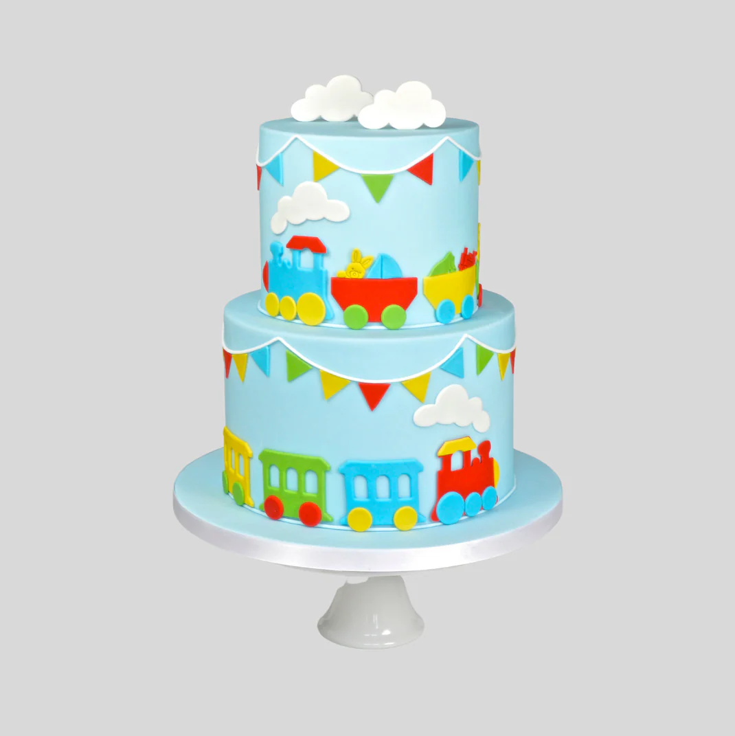 Fun Train Themed Celebration Cake