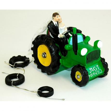 Bride and Groom on a Tractor