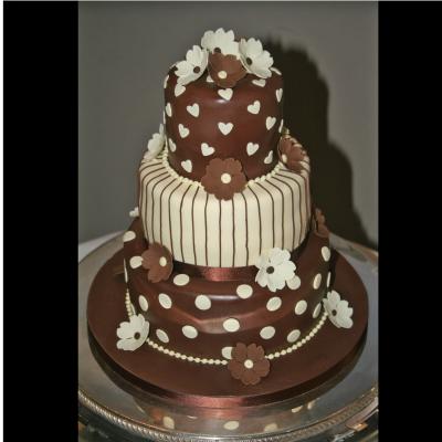 Milk and White Belgian Chocolate Wedding Cake