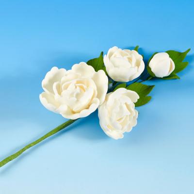 Bridal White Vintage Peony Rose Spray