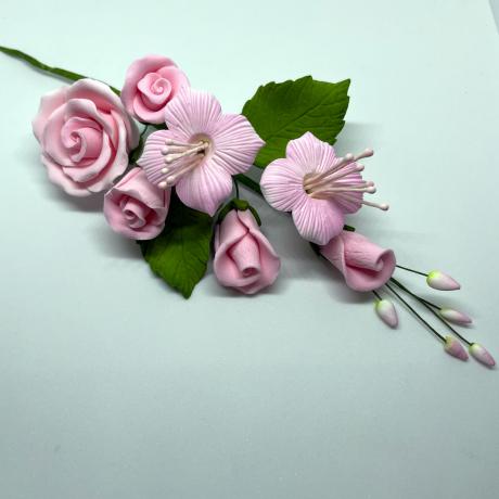 Pink Rose and Dogwood Spray