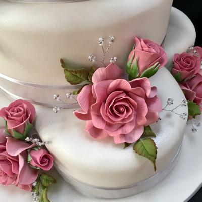 Handmade Sugar Roses and leaves 