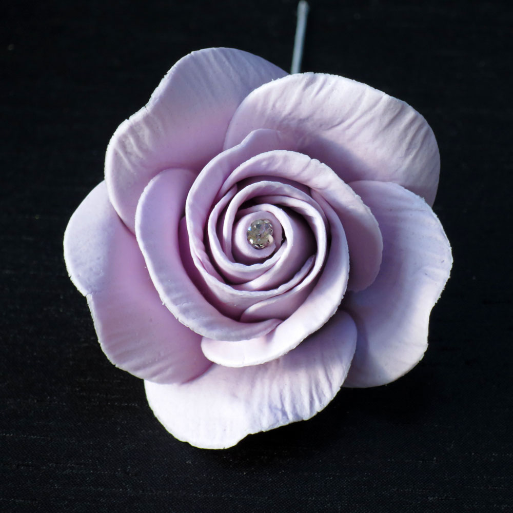 Large Diamante Lilac Sugar Rose