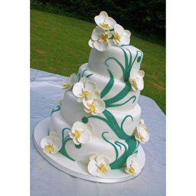 Vine Design Wedding Cake with Sugar Orchids