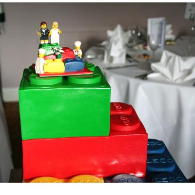 Lego Wedding Cake with Lego Cake Topper
