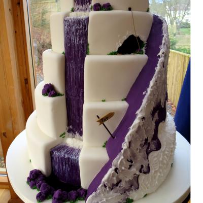 Mountain Cake with Purple Waterfall
