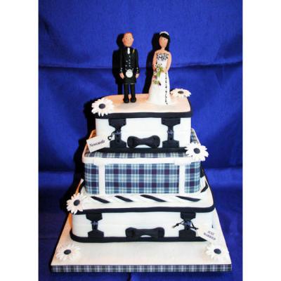 Black and White Honeymoon Suitcases