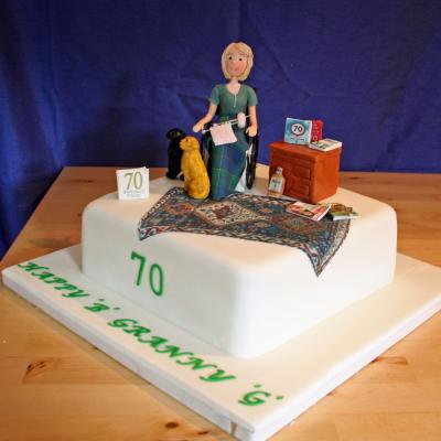 Lady in Wheelchair Birthday Cake