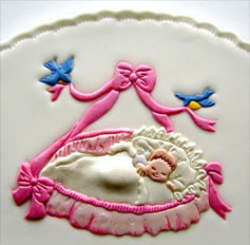 Baby in a Basket Cake Design
