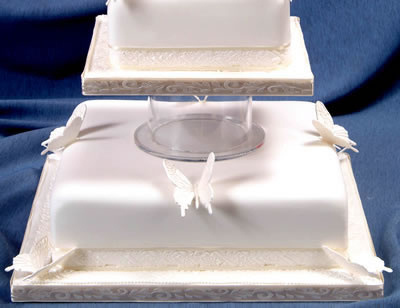 Cake Decorated with Lace Strips