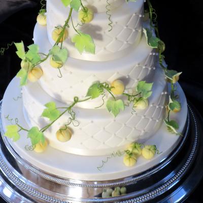 Quilted Icing with edible pearls.