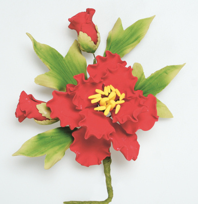 Red Peony Spray