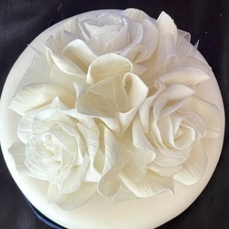 Two tone Bridal White Cake Topper
