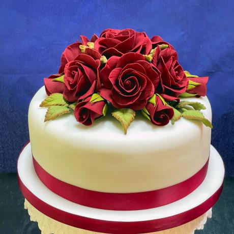 Top Tier with handcrafted Sugar Roses