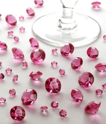 Hot Pink Table Crystals