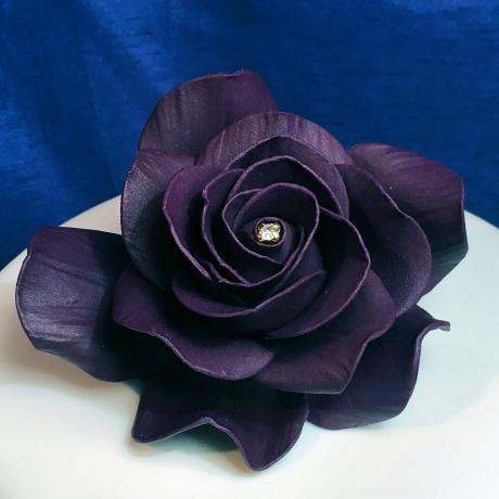 Purple Sugar Rose Cake Decorations