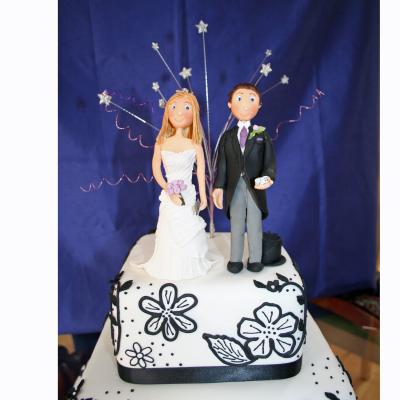Handcrafted Bride and Groom Cake Toppers