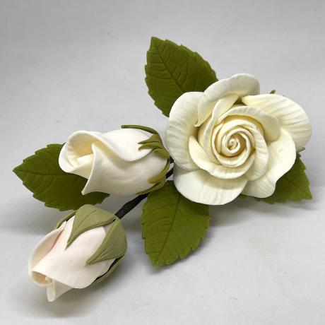 Warm Ivory Sugar Rose Spray