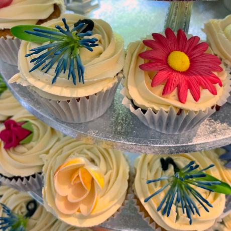 Scottish Thistle and summer Daisy Cupcakes