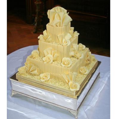 White Belgian Chocolate Cigarillo Wedding Cake
